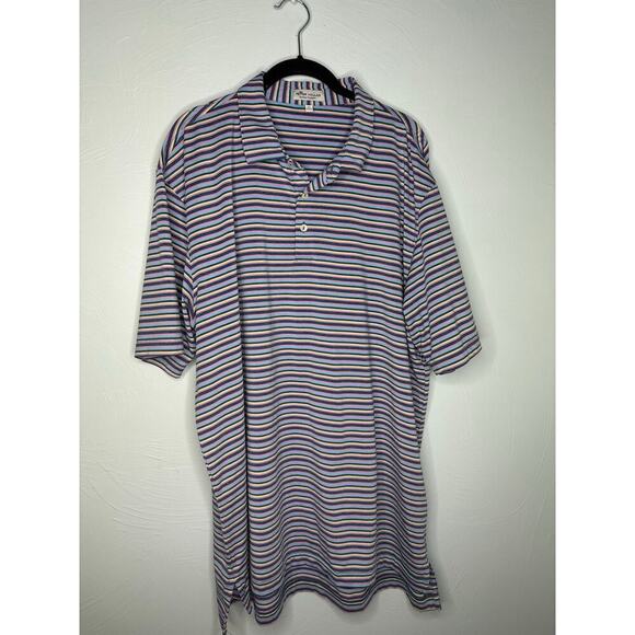 Peter Millar Summer Comfort Golf Shirt Men's Size XL Striped Purple Blue Polo - Picture 2 of 10
